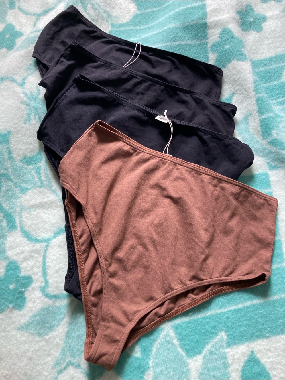 The nude Label 4-Pack Cotton Bikini Briefs - Black & Brown XL